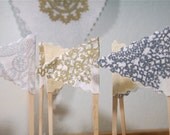 Cupcake Toppers Wedding -White Silver Gold Charcoal Grey 12 topper flags Il_170x135