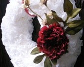 Christmas Wreath White Paper Red Peony and Apple Blossoms Il_170x135