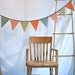 Bunting Flags Modern Prints Orange Houndstooth, Green, Turquoise and Red Fabric- large size LAST ONE
