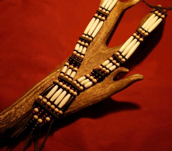 Native American style bone necklace