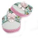 American Girl Doll Clothes -- Aqua & pink floral sandals for 18 inch American Girl doll