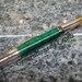 Custom Pen - Bakelite with Green and White Swirls - Aero Chrome Gold - Unique Gift
