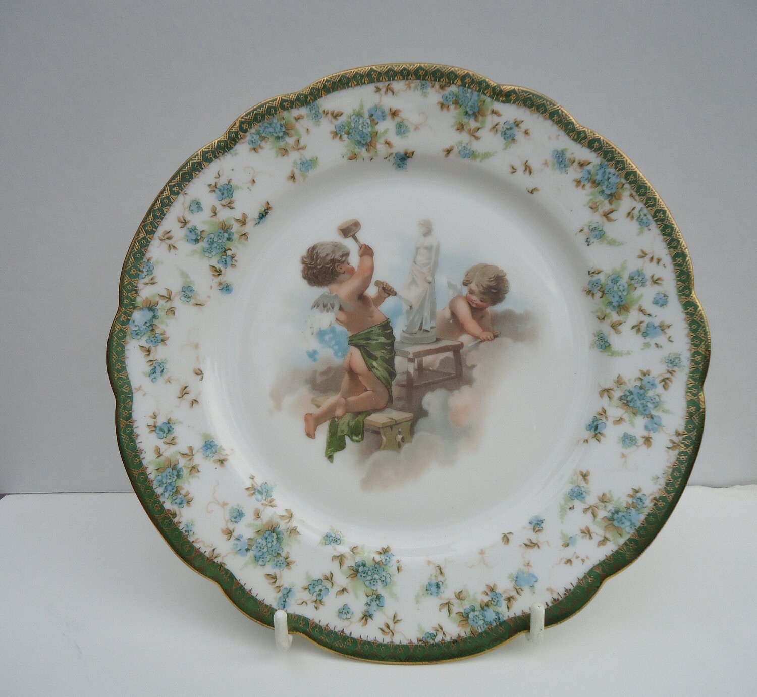 1890 Antique Royal Vienna Cherub Porcelain Plate