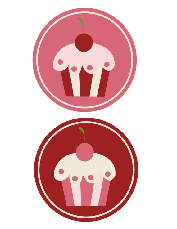 Items similar to Two Large Cupcake Party Circles (PRINTABLE) on Etsy