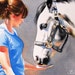 Watercolor Painting Original Girl and Horse fine art 6 x 9 by Crystal Cook blue white grey