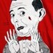 FallSALE! Pee-Wee herman screen printed on American Apparel t-shirt in red- Men's