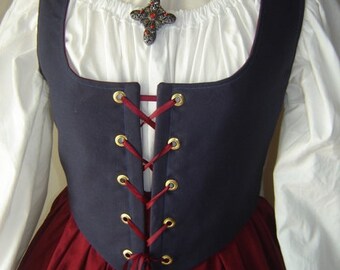 Reversible Steel Boned Renaissance Bodice Corset - CUSTOM