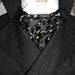 Cravat Gothic Victorian Steampunk black embroidered pre-tied Cravat. Sherlock