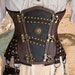 Unique Steampunk Brass leather applique "Shadow" Explorer Corset (any size)