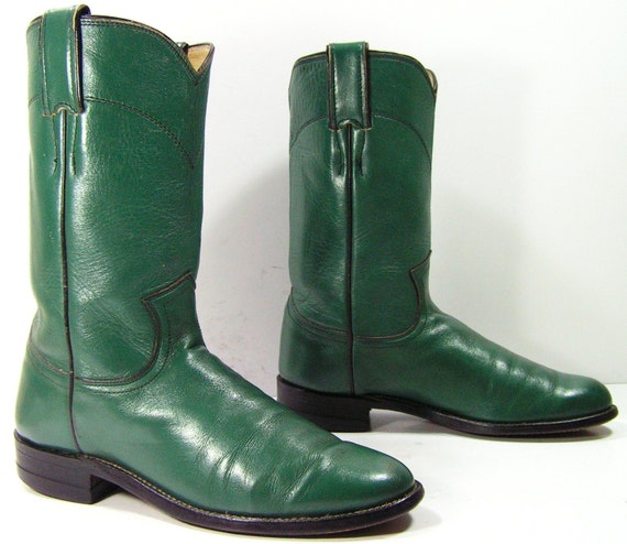 christmas green roper cowboy boots womens by vintagecowboyboots