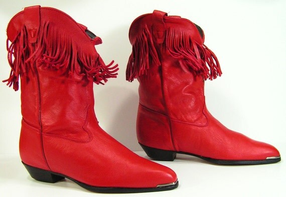 red cowboy booties for women