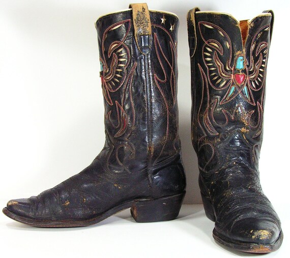 red and turquoise cowboy boots