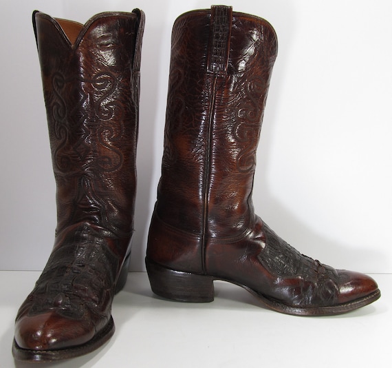 lucchese cowboy boots womens 10 M B brown by vintagecowboyboots