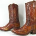vintage cowboy boots mens 9 D brown western riding biker leather durango