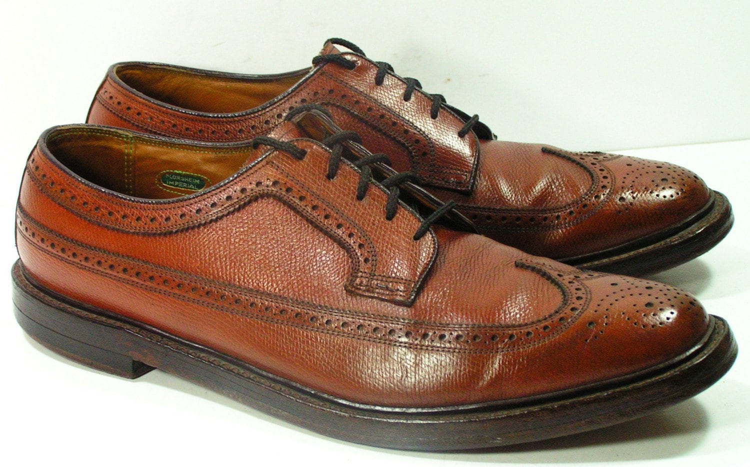 Florsheim Imperial wingtip shoes mens 12 D brown dress shoes