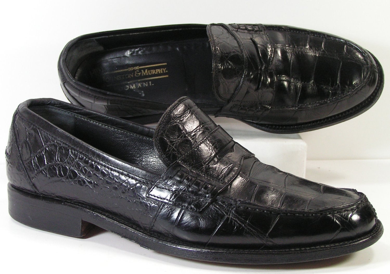 genuine alligator dress shoes mens 8.5 M D loafers leather