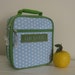 Girl's Personalized Lunch Box With Monogram -- Blue Dot
