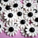 Royal Icing Daisies w/ Black M&M Milk Chocolate Center (24)