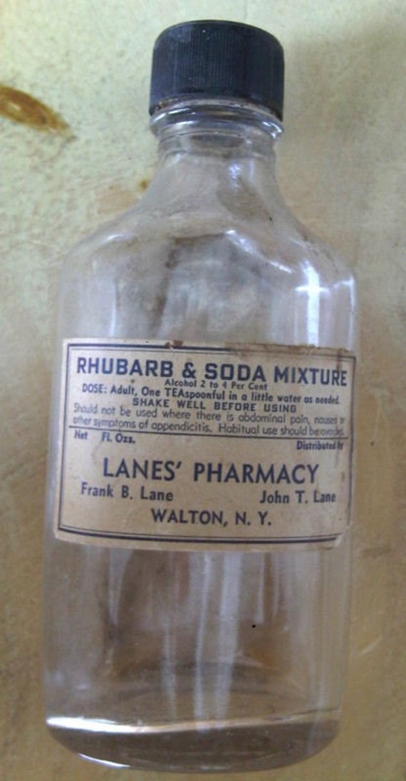 Vintage Walton NY Lanes' Pharmacy Rhubarb And Soda