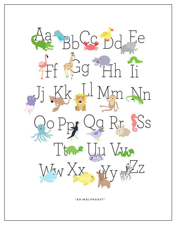 Items similar to Alphabet Poster, capital & lowercase letters (11