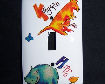 Animal steel single light switch cover - glittery