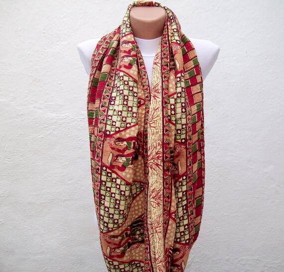 infinity scarf Loop scarf Neckwarmer Necklace scarf by scarfnurlu