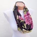 infinity scarf Loop scarf Neckwarmer Necklace scarf Fabric scarf black pink cream