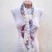 Handmade Traditional Turkish Fabric Scarf-Guipure Scarf -cream blue burgundy green