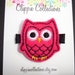 Little Hootie clippie - Shocking pink and black felt owl hair clip - no slip