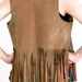 hippy fringed tan suede leather vest - 1960s vintage