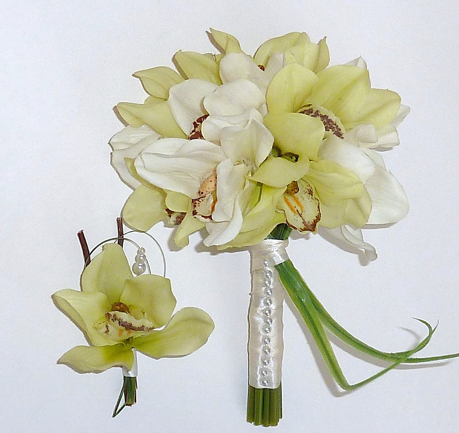 Cymbidium Orchid Bridal Bouquet Medium Bride Bridesmaid 