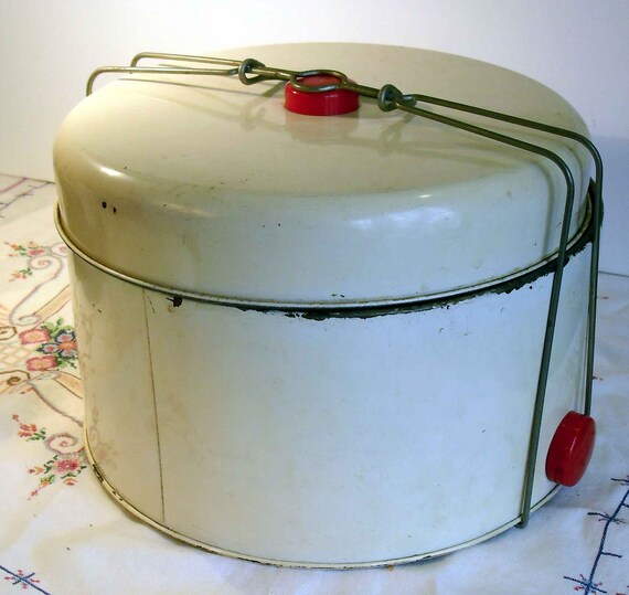 Toleware Canister cake taker pie safe huge vintage storage
