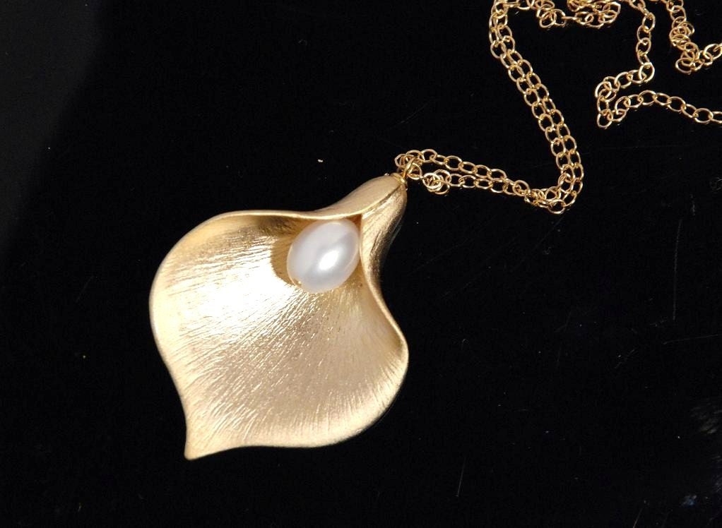 Calla lily necklace 14K gold filled necklace gift birthday