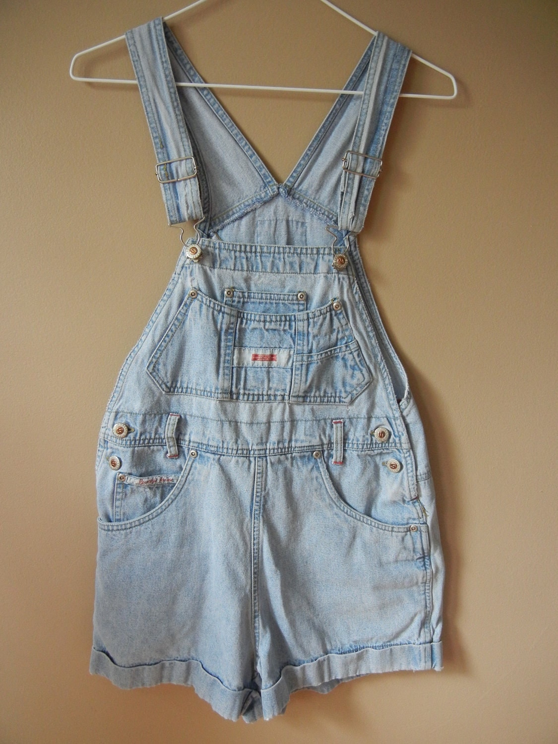 Vintage 90's Denim Overall Shorts Size XS-Small Squeeze