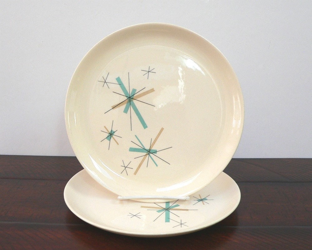 North Star dinner plates Salem China atomic starburst