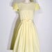 Vintage 1960s Dress - 60s Party Dress - Yellow Lace Floral Eyelet
