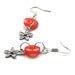 Red Button Flower Earrings