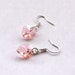 Heart Earrings: Pale Pink, Glass, Bridal Jewelry