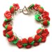 Red Strawberry Button Bracelet