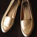 Reserved // Vintage Metallic Gold Flats 80s Nine West Gold Loafers 8 1/2 M