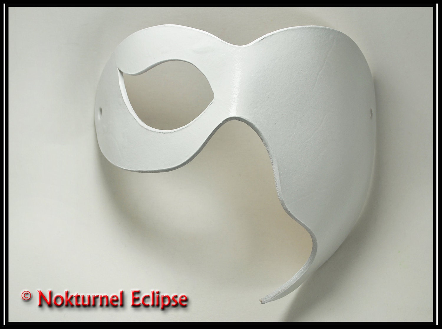 Half Face White Leather Mask Phantom of the Opera Halloween
