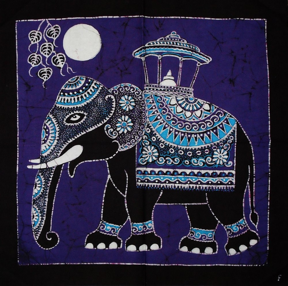 Batik Wall Hanging Elephant Tapestry Batik Art Hand made