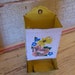 tin metal yellow matchbox holder