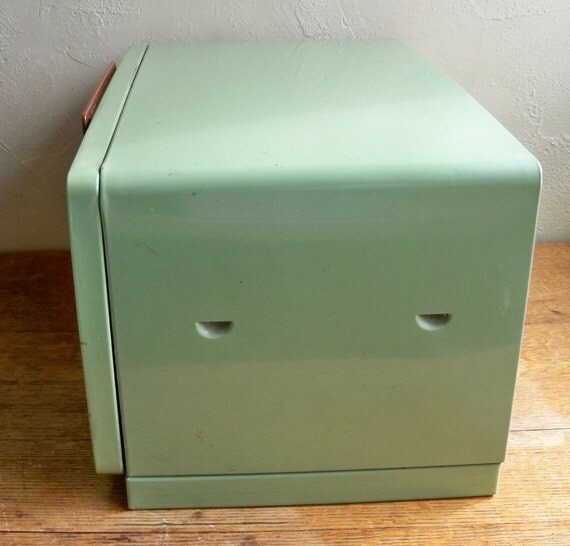 Groovy 1960's70's Metal Avocado Green Bread Box