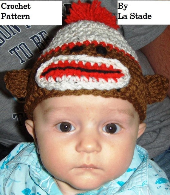 using yarn crochet sock pattern hat to sizes year instant Hat Sock Monkey PDF 2 Newborn Crochet Pattern