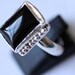 Black Obsidian Womens Ring in Sterling silver Size 7