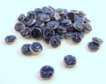 Mosaic Tile-(75)1/2" Mosaic tiles, CIRCLES - handmade ceramics