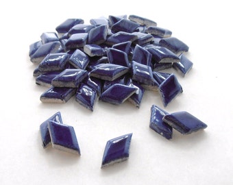 Blue tiles, Handmade diamonds - Ceramic mosaic tiles