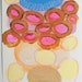 painting on paper sky yellow original acrylic blue pink fine art mixed media