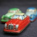 Traffic jam. Collectibles vintage tin cars.
